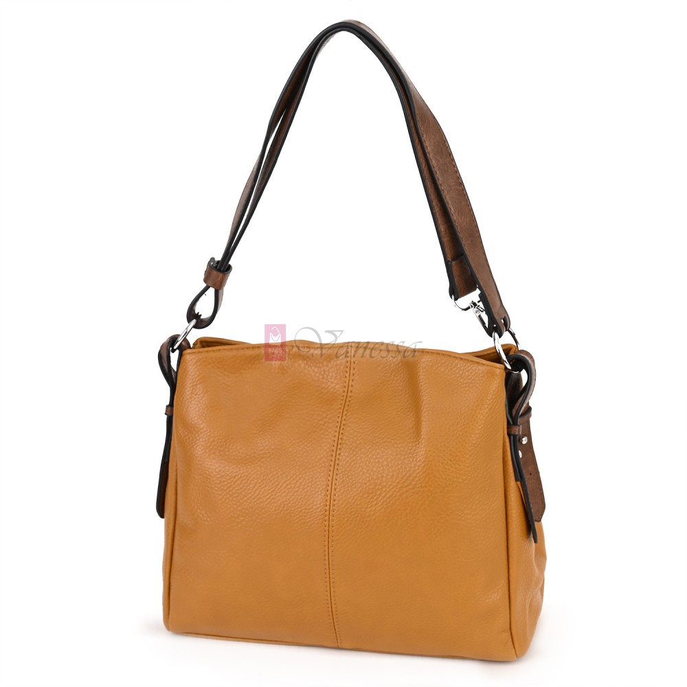 Дамска чанта от висококачествена еко кожа в жълт цвят Код: 90001